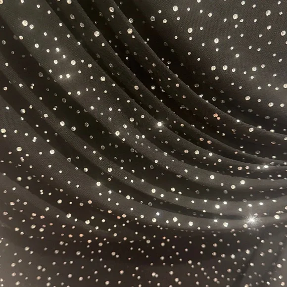 Betsy & Adam Black Sparkle Long Sleeve Dress